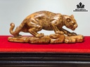 Tượng Báo Săn Mồi Gỗ Nu Ngọc Am Cao 13 Ngang 32 Sâu 7 (cm)