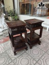 Cặp Đôn Gỗ Trắc Cao 60 Mặt Vuông 30 (cm)