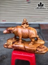 Tượng Tiểu Đồng Chăn Trâu Gỗ Hương Cao 34 Ngang 47 Sâu 20 (cm)
