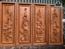 Bộ Tứ Bình Cổ Gỗ Hương Đá Kích Thước 47x127x5 (cm)