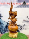 Tượng Rồng ( Nhất Long) Trấn Chum Gỗ Nu Hương Cao 84 Ngang 26 Sâu 23 (cm)