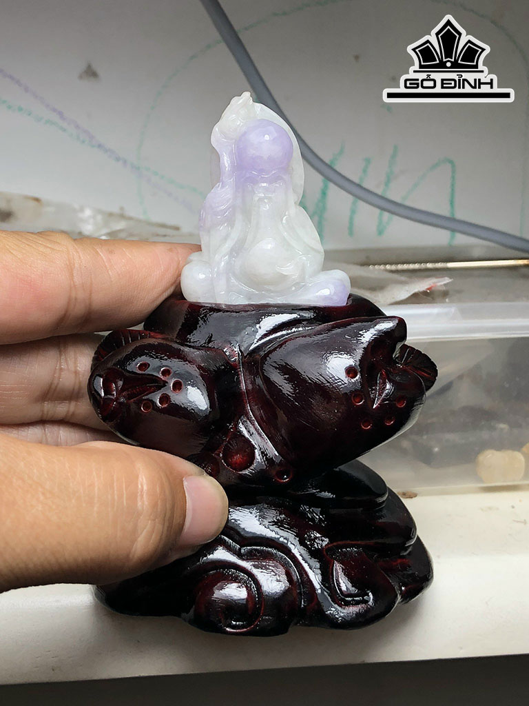 Tác Phẩm Ông Thọ Đá Cẩm Thạch Cao 43,8 Ngang 32 Sâu 12.6 Đế Cao 47,2 (mm) 19g