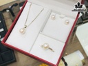 Set 3 Món Dây Chuyền Ngọc Trai Trắng Size 8 Li