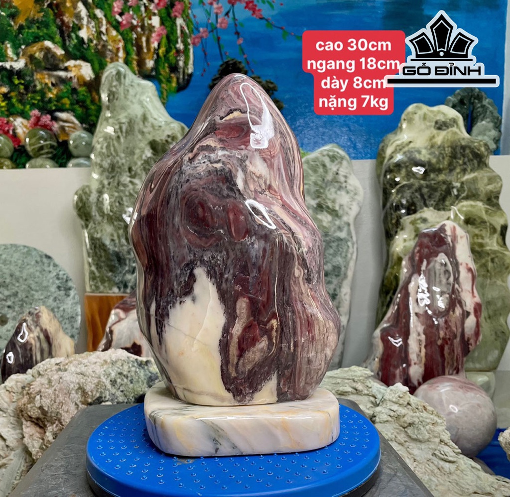 Tác Phẩm Đá Serpentine Cao 30 Ngang 18 Sâu 8 (cm) 7kg
