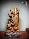 Tượng Rồng Quấn Bình Gỗ Ngọc Am Cao 76 Ngang 47 Sâu 30 (cm)