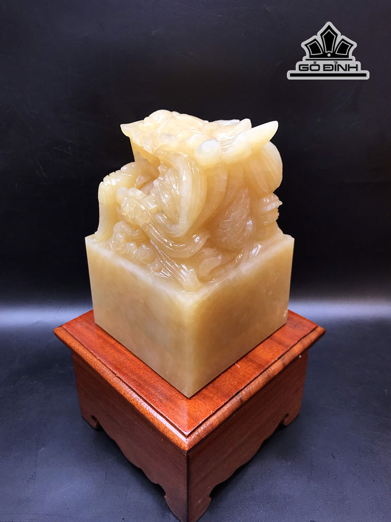 Ấn Rồng Đá Ngọc Hoàng Long Cao 15 Ngang 10 Sâu 10 (cm) 3 - 3,1kg
