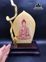 Tác Phẩm Đức Phật Đá Ngọc Hoàng Long Cao 32,5 Ngang 24 Sâu 12 Riêng Đá Cao 25 Ngang 16 Sâu 2,5 (cm)