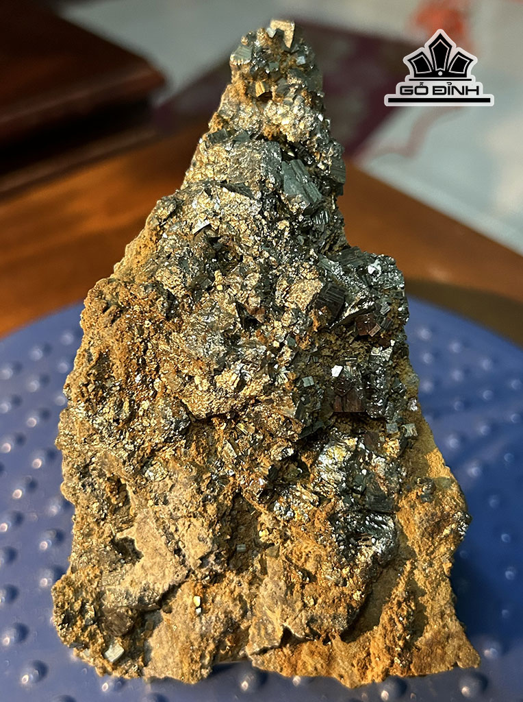 Vàng Găm Tinh Thể Đá Pyrite Cao 8 Ngang 13 (cm) 0,5kg