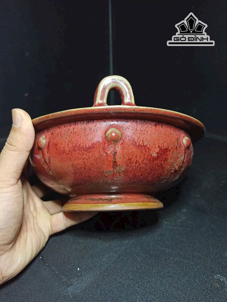 Lư Gốm Quân Diêu Cao 20,5 Ngang 10,5 (cm)