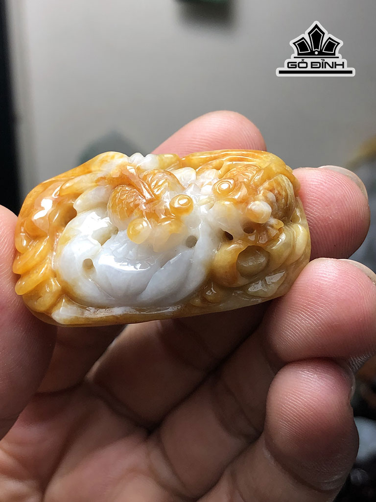 Mặt Dây Chuyền Niên Niên Hữu Dư Đá Cẩm Thạch Cao 43 Ngang 25 Sâu 14,4 (mm) 26g