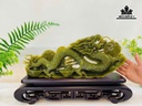Tượng Nhất Long Vờn Ngọc Đá Serpentine Cao 18,5 Ngang 43 Sâu 6 (cm) - Cao Cả Đế 29 (cm)