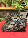 Tượng Phật Di Lặc Ngồi Bao Tiền Gỗ Mun Hoa Cao 20 Ngang 33 Sâu 16 (cm)