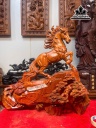 Tượng Ngựa Phong Thủy (Nhất Mã Phi Thiên) Gỗ Sưa Cao 45 Ngang 46 Sâu 23 (cm)