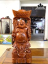 Tượng Phật Di Lặc Bê Thỏi Vàng Gỗ Hương Cao 80 Ngang 30 Sâu 19 (cm)