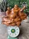 Tượng Phật Di Lặc Gỗ Hương Cao 33 Ngang 50 Sâu 30 (cm)