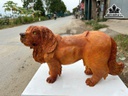 Tượng Chó Gỗ Hương Cao 31 Ngang 53 Sâu 18 (cm)