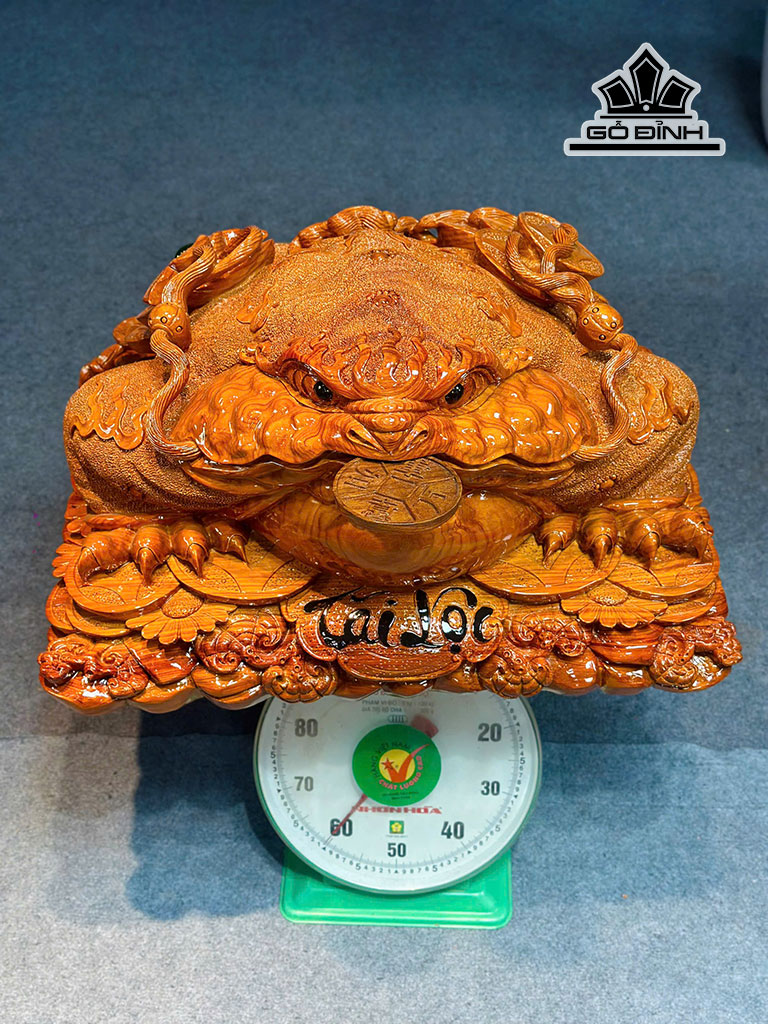 Tượng Thiềm Thừ Gỗ Cẩm Cao 36 Ngang 62 Sâu 47 (cm)