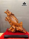 Tượng Cá Chép Hóa Rồng Gỗ Sưa Cao Cả Kỷ 46 Ngang 34 Sâu 15 (cm) - Kỷ 7 (cm)