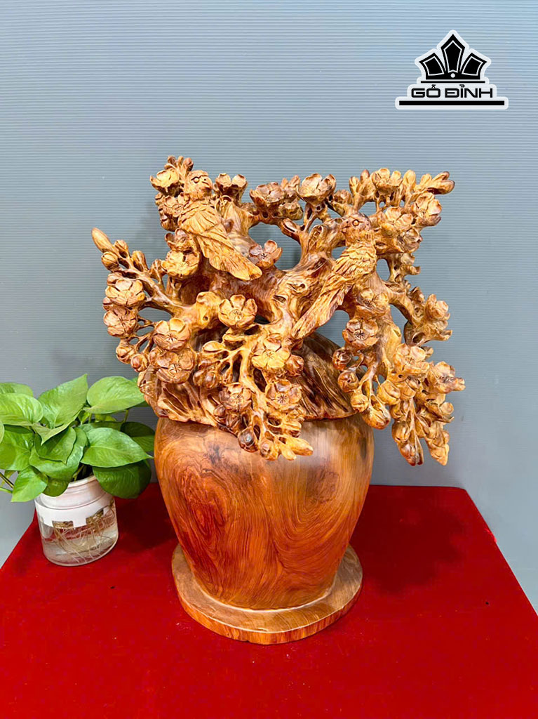 Bình Mai Phú Quý Gỗ Hương Cao 52 Ngang 35 Sâu 30 (cm)