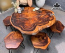 Mặt Bàn Gỗ Me Tây Kích Thước 95x82x4 (cm) - Mã L5