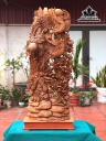Tượng Phu Thê Viên Mãn Gỗ Ngọc Am Cao 128 Ngang 47 Sâu 23 (cm)