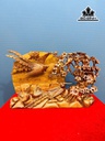 Tượng Phu Thê Viên Mãn Gỗ Hương Cao 34 Ngang 56 Sâu 9 (cm)