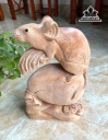 Tượng Chuột Phong Thủy Gỗ Ngọc Am Cao 40 Ngang 24 Sâu 12 (cm)
