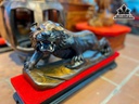 Tượng Hổ Phong Thủy Gỗ Mun Hoa Cao 22 Ngang 55 Sâu 14 (cm) - Cả Kỷ Cao 32 (cm)