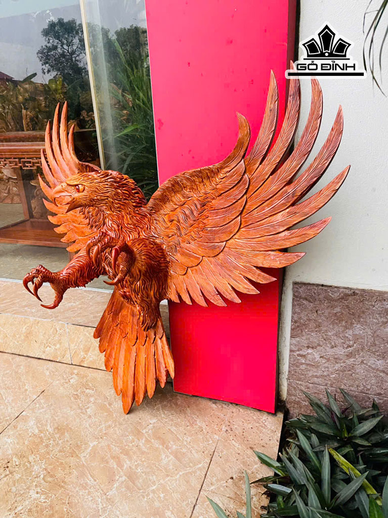Tượng Đại Bàng Gỗ Hương Cao 96 Ngang 115 Sâu 25 (cm) - 10kg