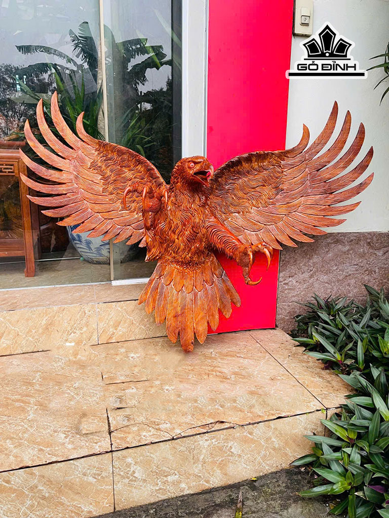 Tượng Đại Bàng Gỗ Hương Cao 98 Ngang 132 Sâu 26 (cm) - 13,5kg