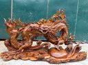 Tượng Nhất Long Gỗ Ngọc Am Cao 58 Ngang 90 Sâu 28 (cm)
