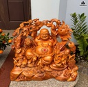 Tượng Phật Di Lặc Ngũ Phúc Gỗ Hương Cao 50 Ngang 59 Sâu 26 (cm)