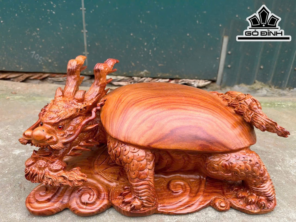 Tượng Long Quy Gỗ Cẩm Cao 23 Ngang 46 Sâu 31 (cm)