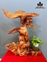 Tượng Anh Hùng Tương Ngộ Gỗ Hương Cao 82 Ngang 66 Sâu 33 (cm)