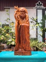 Tượng Đạt Ma Sư Tổ Gỗ Ngọc Am Cao 80 Ngang 29 Sâu 18 (cm)