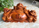 Tượng Tam Cóc Ngậm Tiền Gỗ Hương Cao 28 Ngang 52 Sâu 22 (cm)