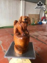 Tượng Chó Gỗ Ngọc Am Cao 40 Ngang 22 Sâu 18 (cm)