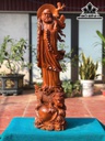 Tượng Đạt Ma Sư Tổ Gỗ Ngọc Am Cao 109 Ngang 30 Sâu 25 (cm)