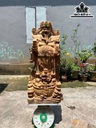 Tượng Thần Tài Gỗ Ngọc Am Cao 116 Ngang 50 Sâu 27 (cm)