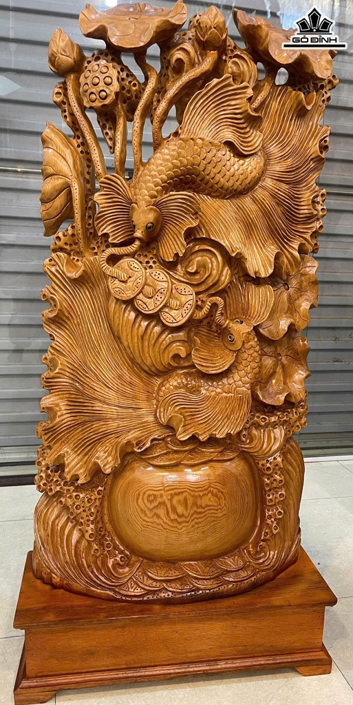 Tượng Cá Xiêm Gỗ Ngọc Am Cao Cả Kỷ 113 Ngang 51 Sâu 17 (cm) - Kỷ Cao 15 (cm)