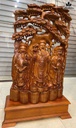 Tượng Phúc Lộc Thọ (Tam Đa) Gỗ Ngọc Am Cao Cả Kỷ 94 Ngang 50 Sâu 19 (cm) - Kỷ Cao 15 (cm)