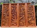 Tranh Tứ Quý Gỗ Hương Đá Kích Thước 37x117x4 (cm)