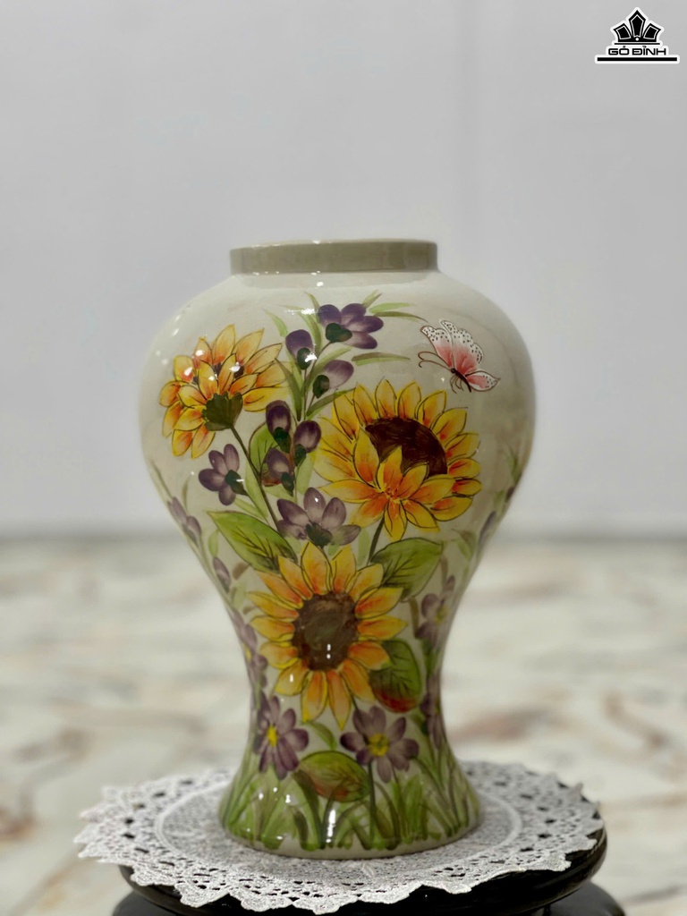 Bình Lồng Đèn Gốm Bát Tràng Cao 29 (cm)
