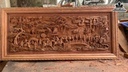 Tranh Vinh Quy Bái Tổ Gỗ Hương Đá Kích Thước 107x237x8 (cm)