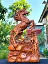 Tượng Ngựa Phong Thủy (Nhất Mã Phi Thiên) Gỗ Ngọc Am Cao 74 Ngang 40 Sâu 21 (cm)