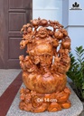 Tượng Phật Di Lặc Ngũ Phúc Vác Đào Gỗ Nu Ngọc Am Cao 76 Ngang 43 Sâu 25 (cm)