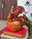 Tượng Gia Đình Gà Gỗ Nu Ngọc Am Cao 71 Ngang 55 Sâu 31 (cm)