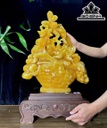 Giỏ Hoa Khai Phú Quý Đá Ngọc Hoàng Long Cao Cả Đế 71 - Riêng Giỏ Cao 54 Ngang 43 Sâu 13 (cm)