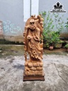 Tượng Đạt Ma Khất Thực Gỗ Ngọc Am Cao 128 Ngang 42 Sâu 22 (cm)