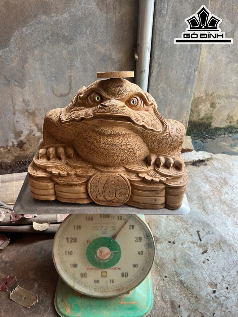 Tượng Thiềm Thừ Gỗ Ngọc Am Cao 28 Ngang 39 Sâu 31 (cm)
